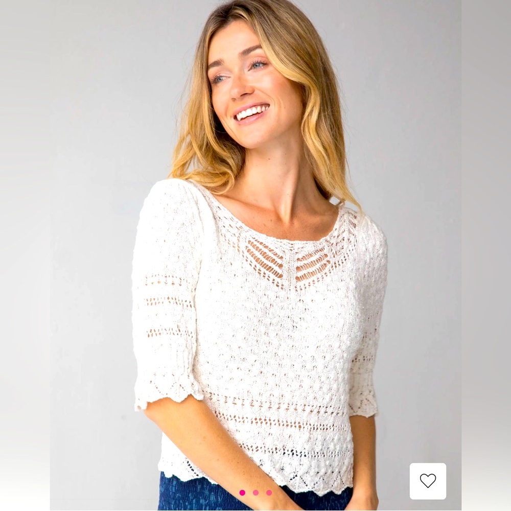 Natural Life Cream Crochet Top